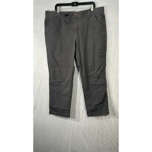 ll bean Chino pants Men's Size 40x29 Gray Pants Built In Belt Chino Canvas Pants